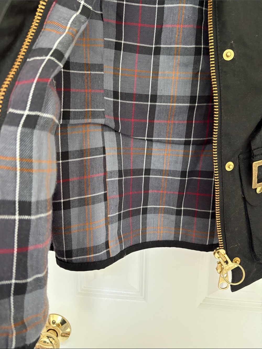 Barbour International Black Waxed Cotton Belted Field Jacket in Biker Style - Picture 12 of 16